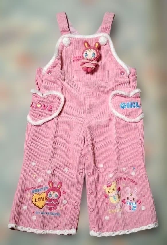 メゾピアノ♪ベリーちゃんマスコット付きオーバーオール♪95