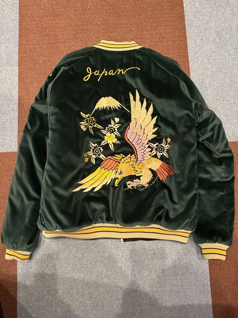 テーラー東洋　スカジャン 緑色 別珍　イーグル