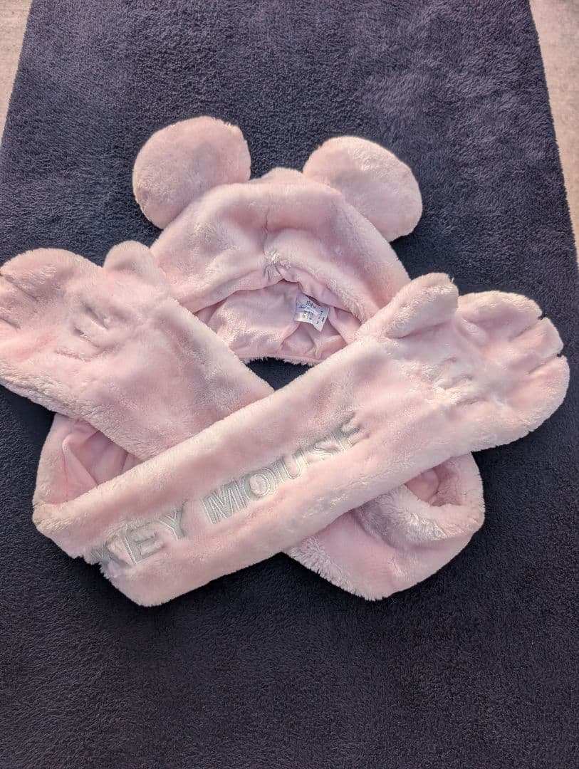 ディズニー ミッキー ミニー マフラーキャップ ファンキャップ ピンク