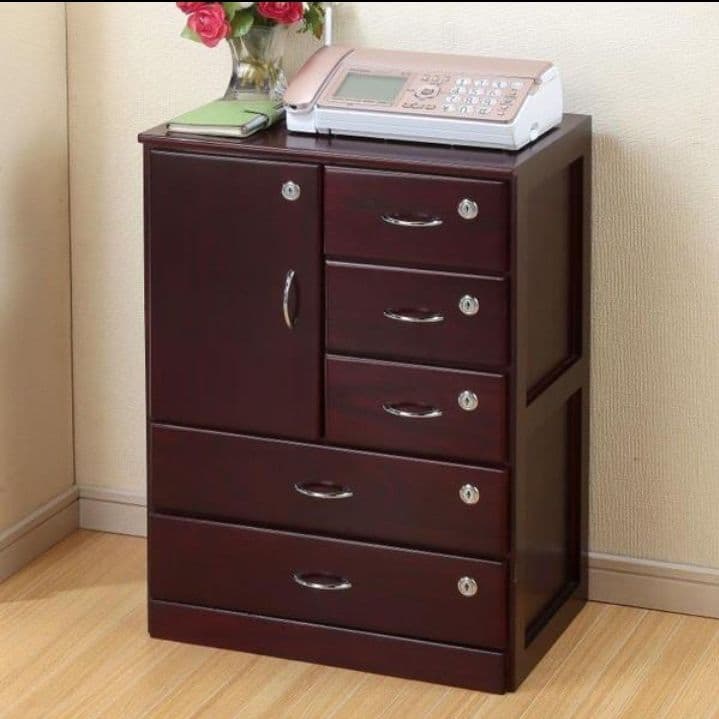 全段鍵付きチェスト 桐製 マルチチェスト FAX台 電話台 チェスト つ228 楽天市場】FAX台 電話台 幅48cm 桐チェスト 鍵付き 多段引出し 天然木