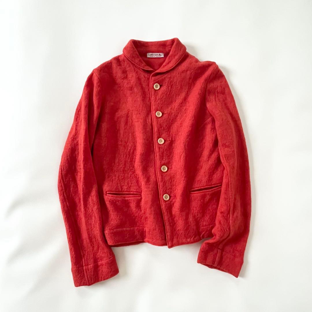 ＊45rpm ウールカーディガンジャケット　レッド＊