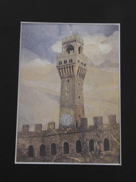 杉本洋、【塔（ベッキオ宮・フィレンツェ）】、希少な額装用画集より