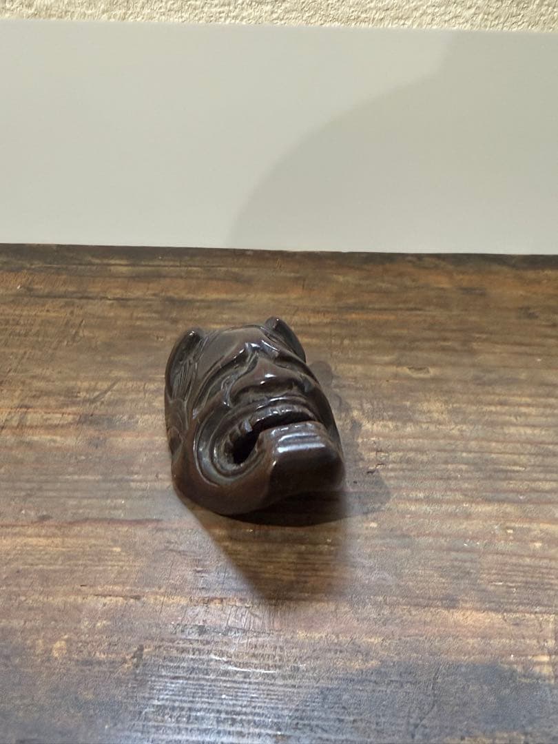 根付　般若　木製　鬼　江戸