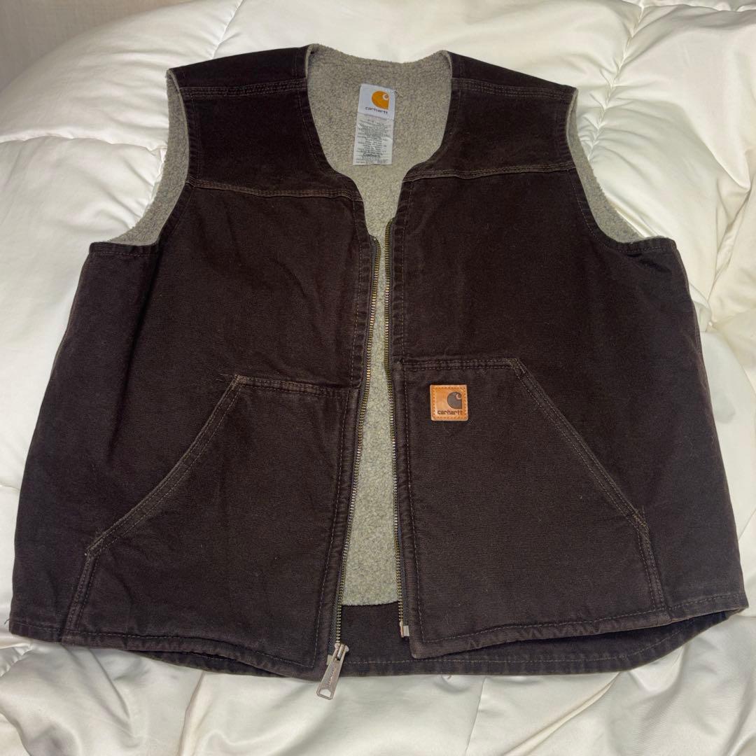 極上 90s カーハート ダックベスト ボア v26 DKB size:L