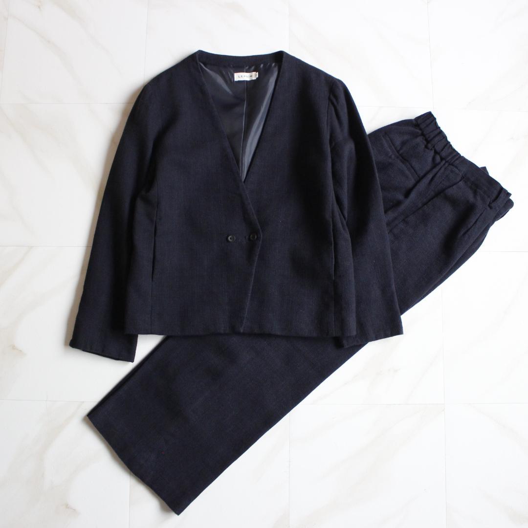 LEPSIM セットアップスーツ M リネン ノーカラージャケット パンツ