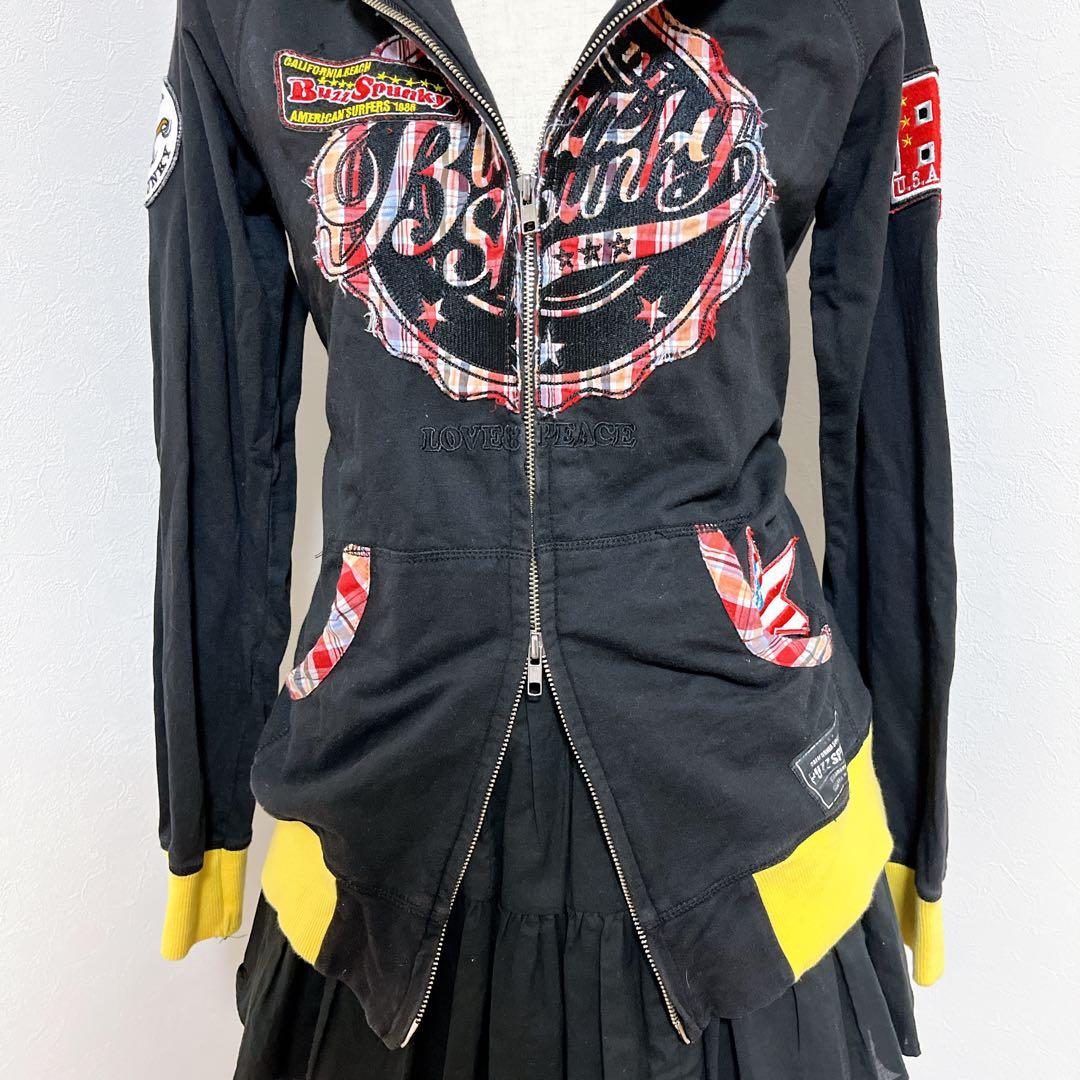 y2k 00s 平成ギャル ワッペン パーカー フェアリーグランジ お兄系 黒