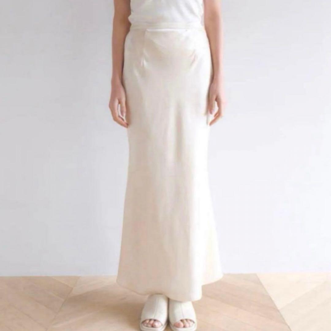 Sea Room Lynn サテンマーメイドスカート　ホワイト　coelie Satinマーメイドスカート
