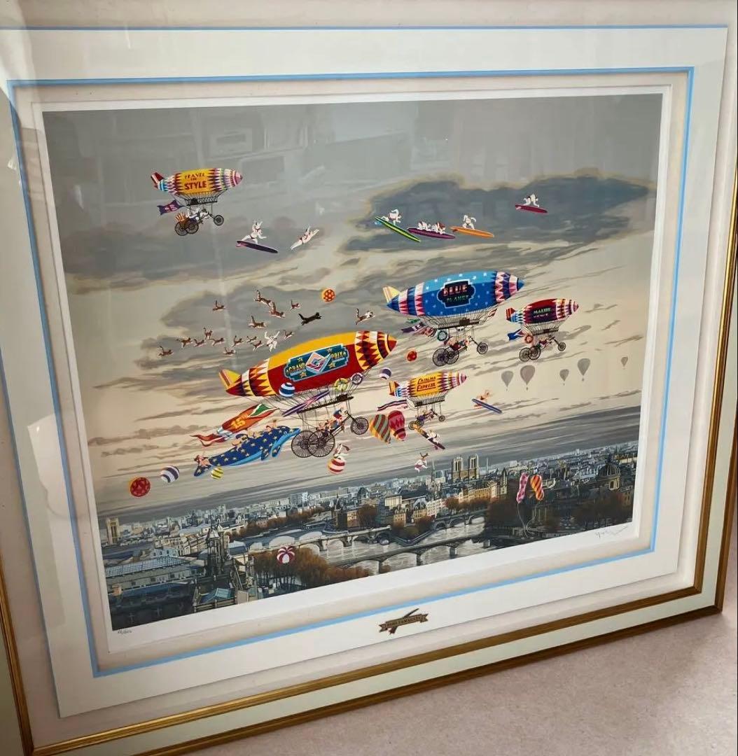 ヒロヤマガタ　 シルクスクリーン　そよ風に乗って　110✖️96cm 特大