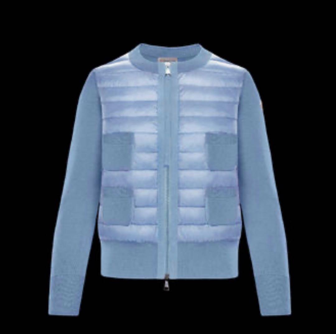 限定色　MONCLER ポケット ニットカーディガン　パステルブルー