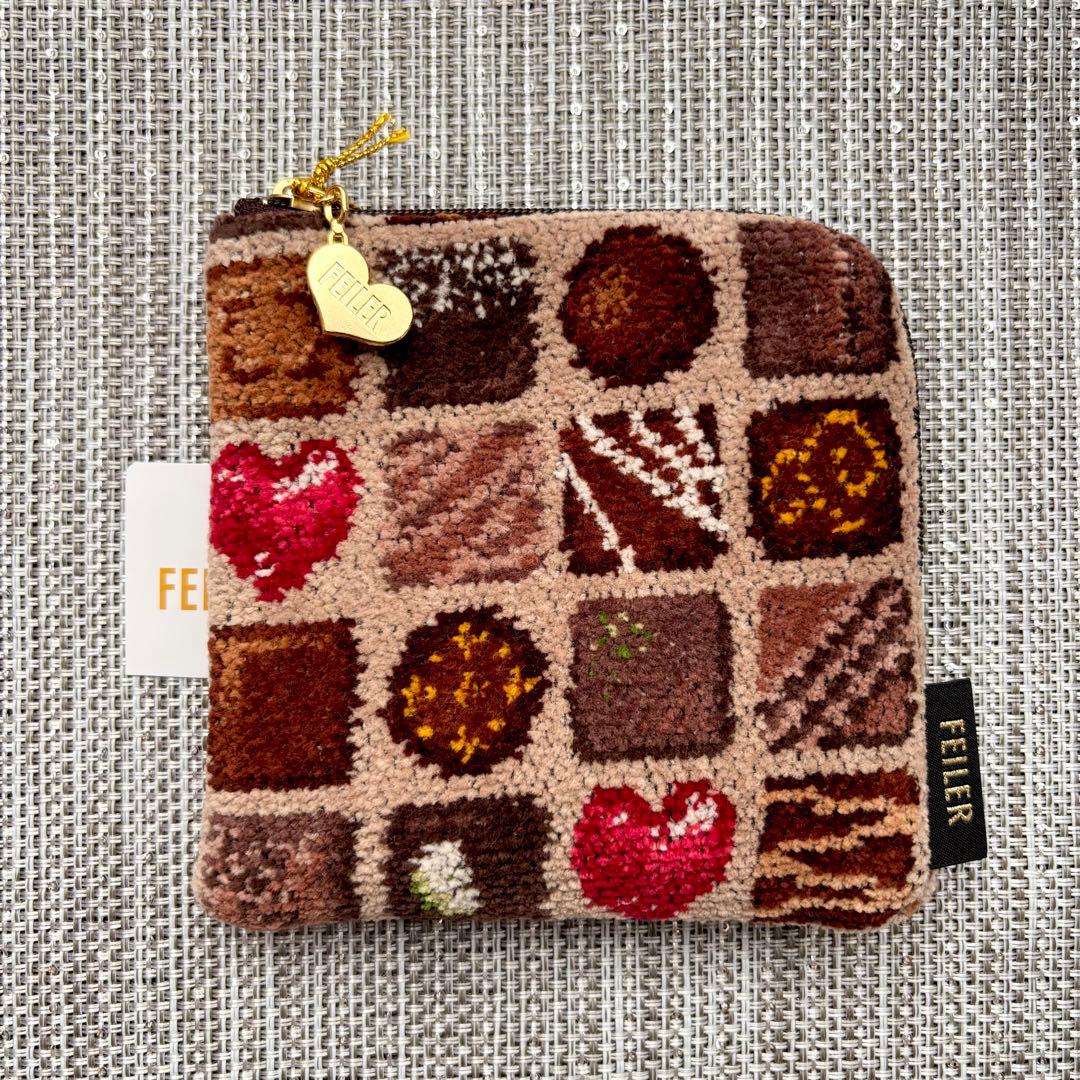 【FEILER】フェイラー♡コフレドゥショコラ スクエアポーチ ベージュ 新品 フェイラー コフレドゥショコラ スクエアポーチ｜Yahoo!フリマ