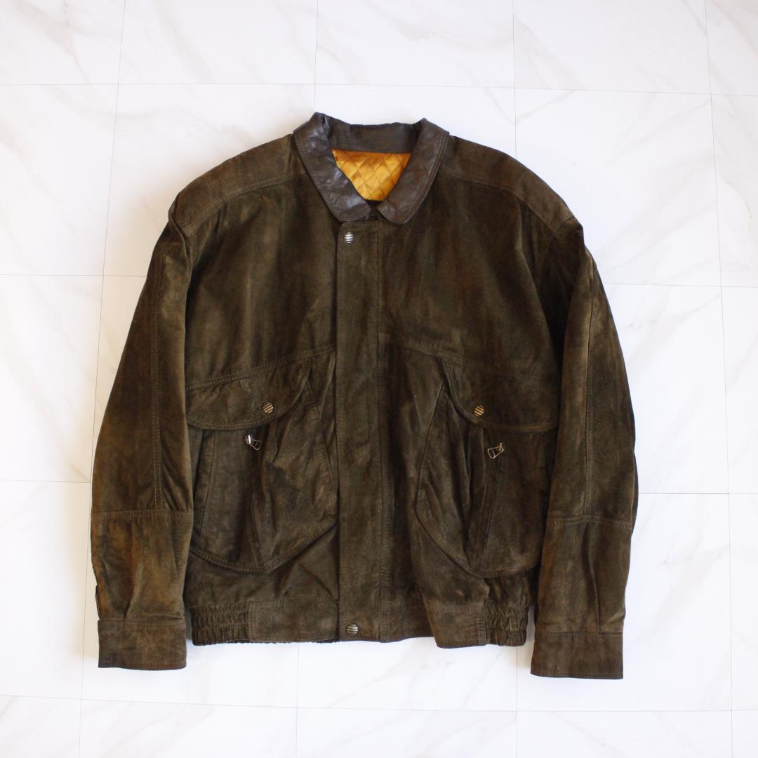 SAHARA WEAR vera pelle スエードブルゾン 3L カーキ SAHARA WEAR vera pelle スエードブルゾン 3L カーキ