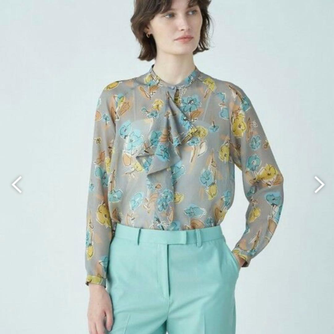 【新品未使用】リンズフラワープリント ボウタイブラウス　トゥモローランド