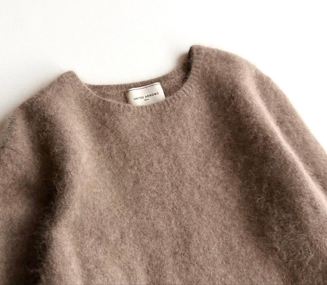 美品 ユナイテッドアローズUBCBファークルーネックニット ラクーン