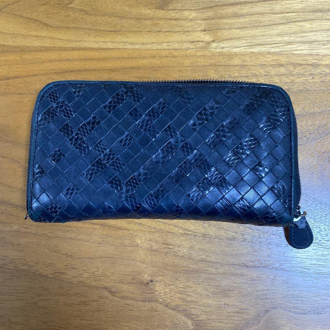値下げしました！　ボッテガ　黒 レザー 長財布