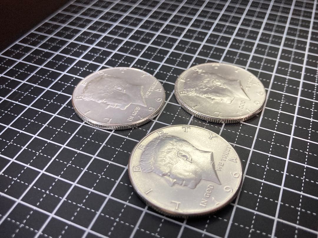 アメリカ】ケネディハーフダラー銀貨3枚(1964年) - メルカリ