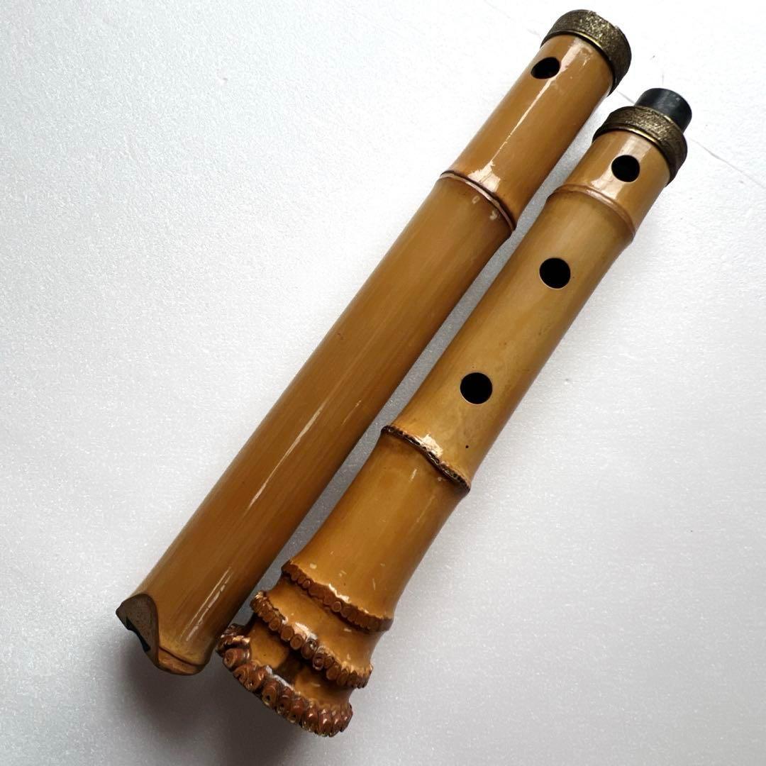 尺八本体　 5穴 金属リング　一尺八寸