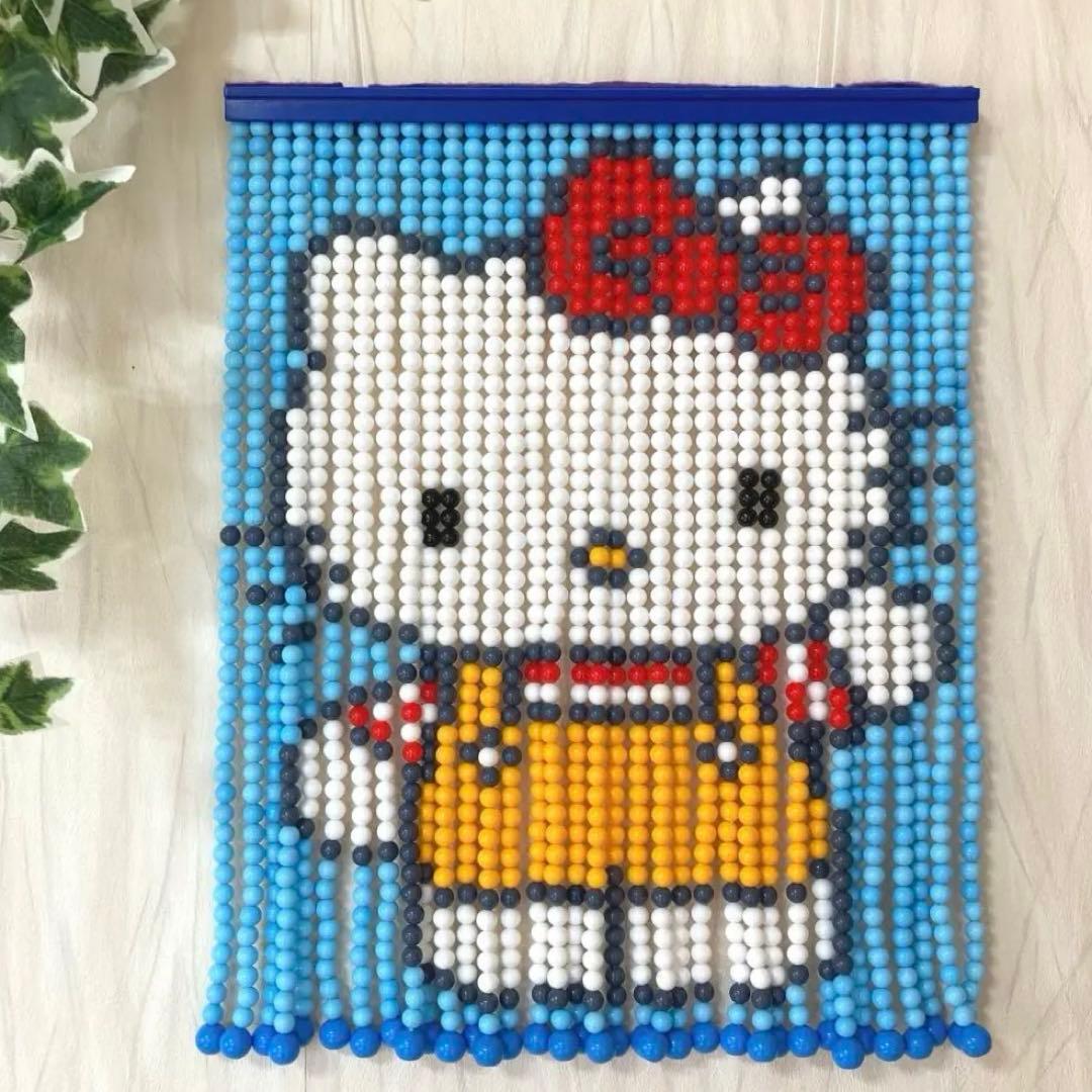ハンドメイド・完成品】ビーズのれんハローキティ851「ブルー」スキル