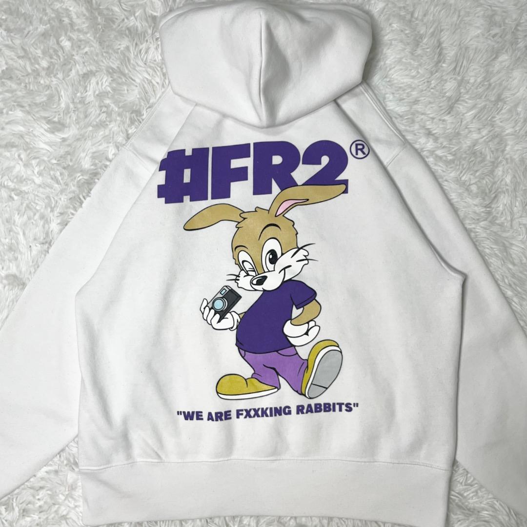 希少 エフアールツー #FR2 パーカー フーディ うさぎ M ホワイト 白