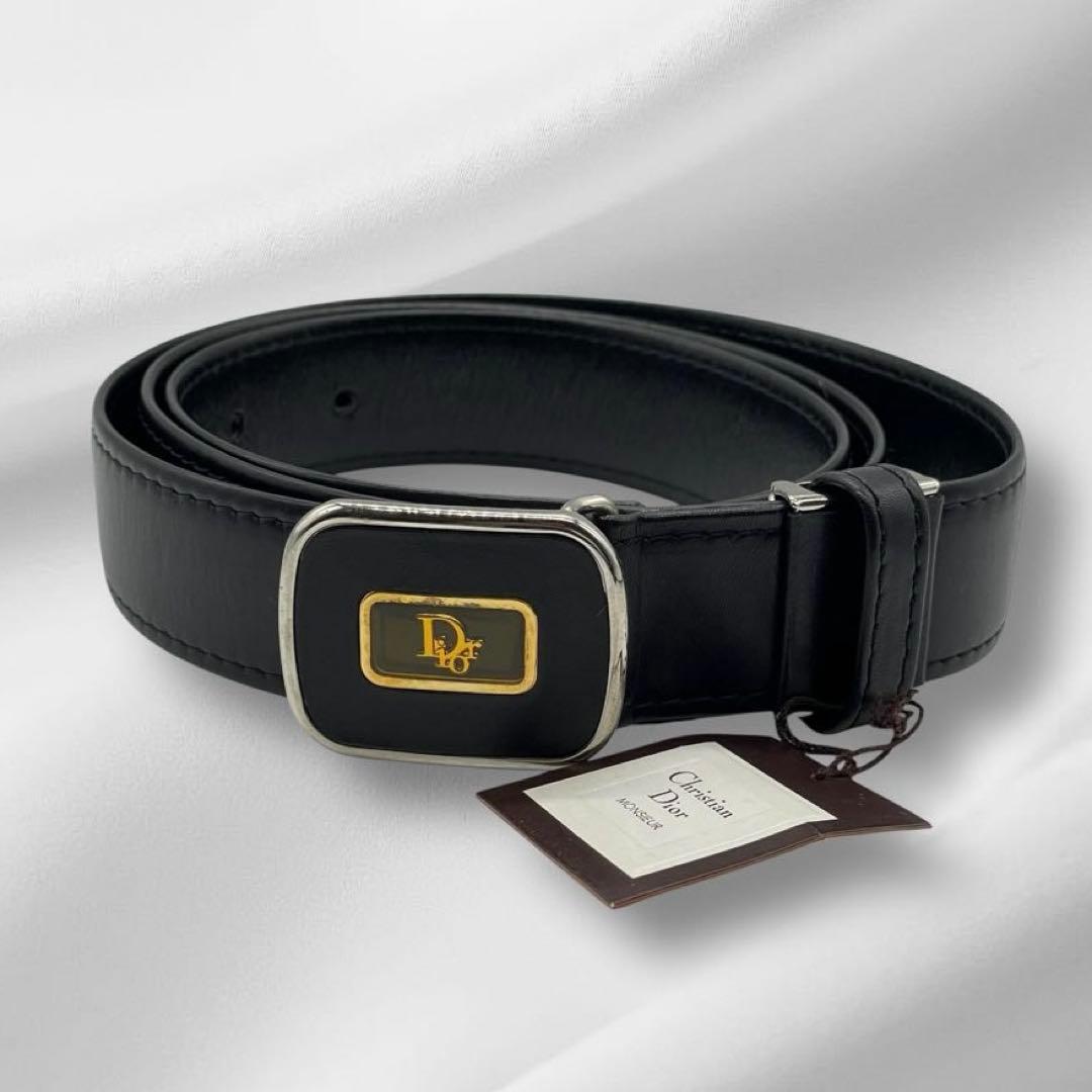【未使用】 クリスチャンディオール　ベルト　レザー　メンズ