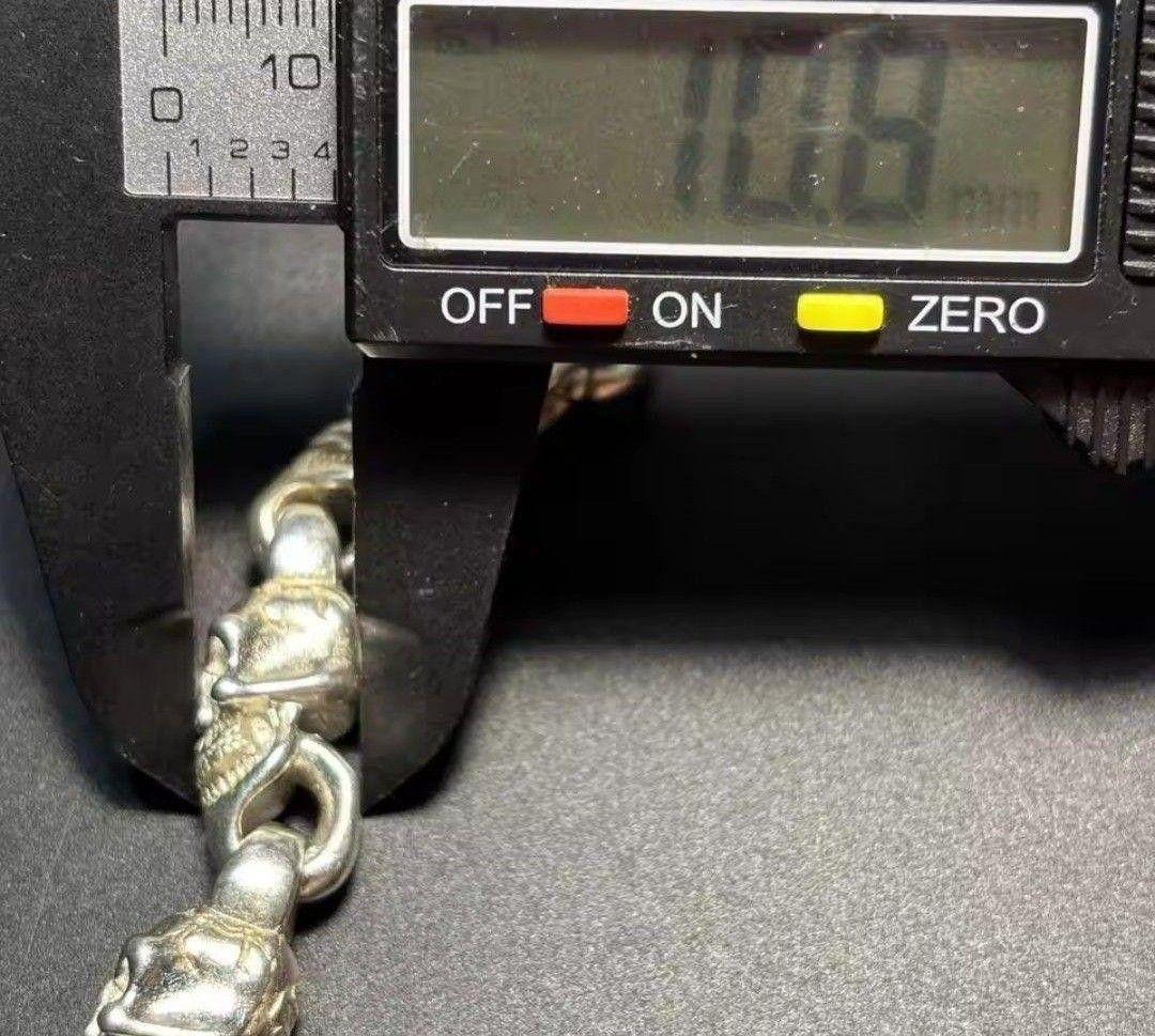 新品スカルチェーンブレスレット髑髏検索用S925刻印ガボールハーレー