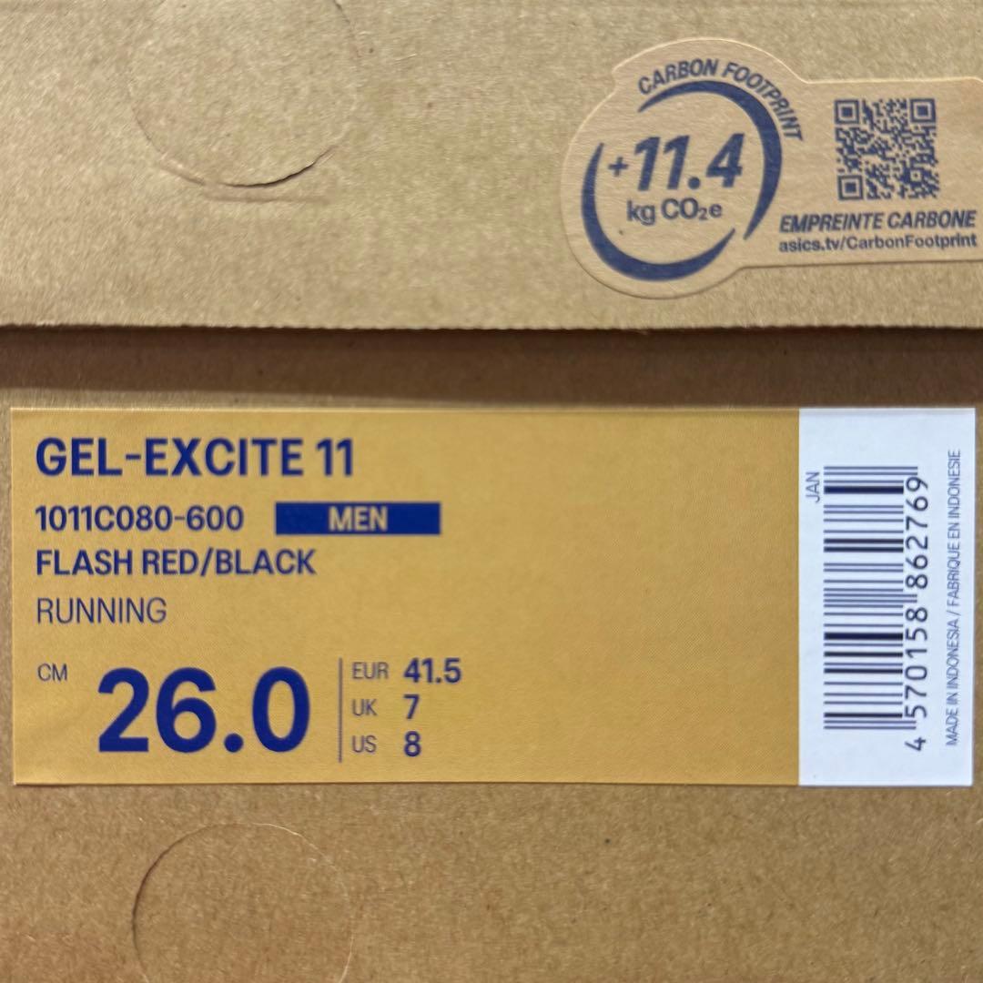 アシックス　GEL-EXCITE 11　フラッシュレッド　26.0cm　新品