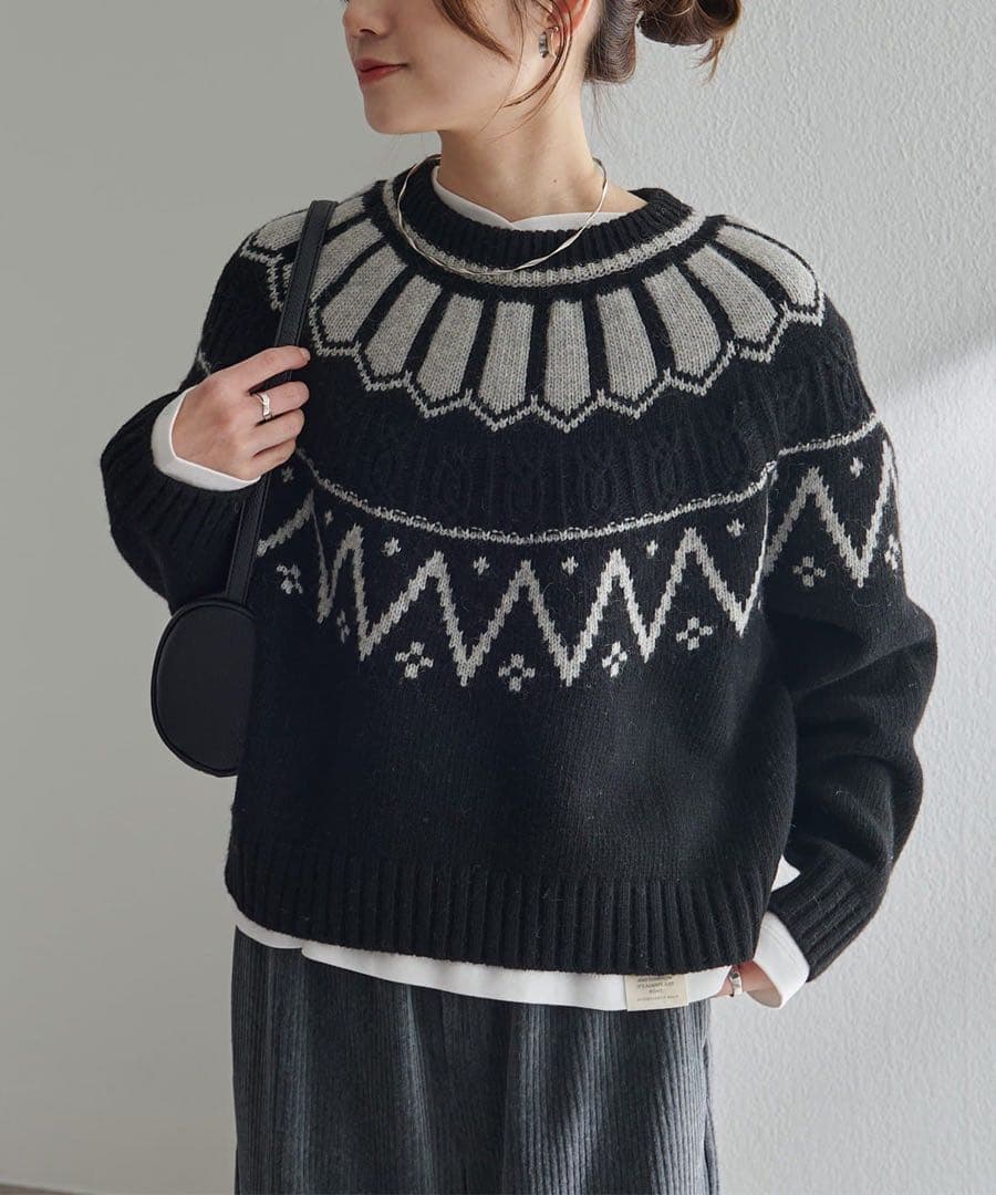 mo10 PUAL CE CIN シェットランドウール求心ニット