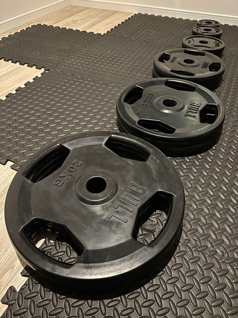 BULL製 ラバープレート 合計107.5キロセット BULL ラバー プレート 175kg セット