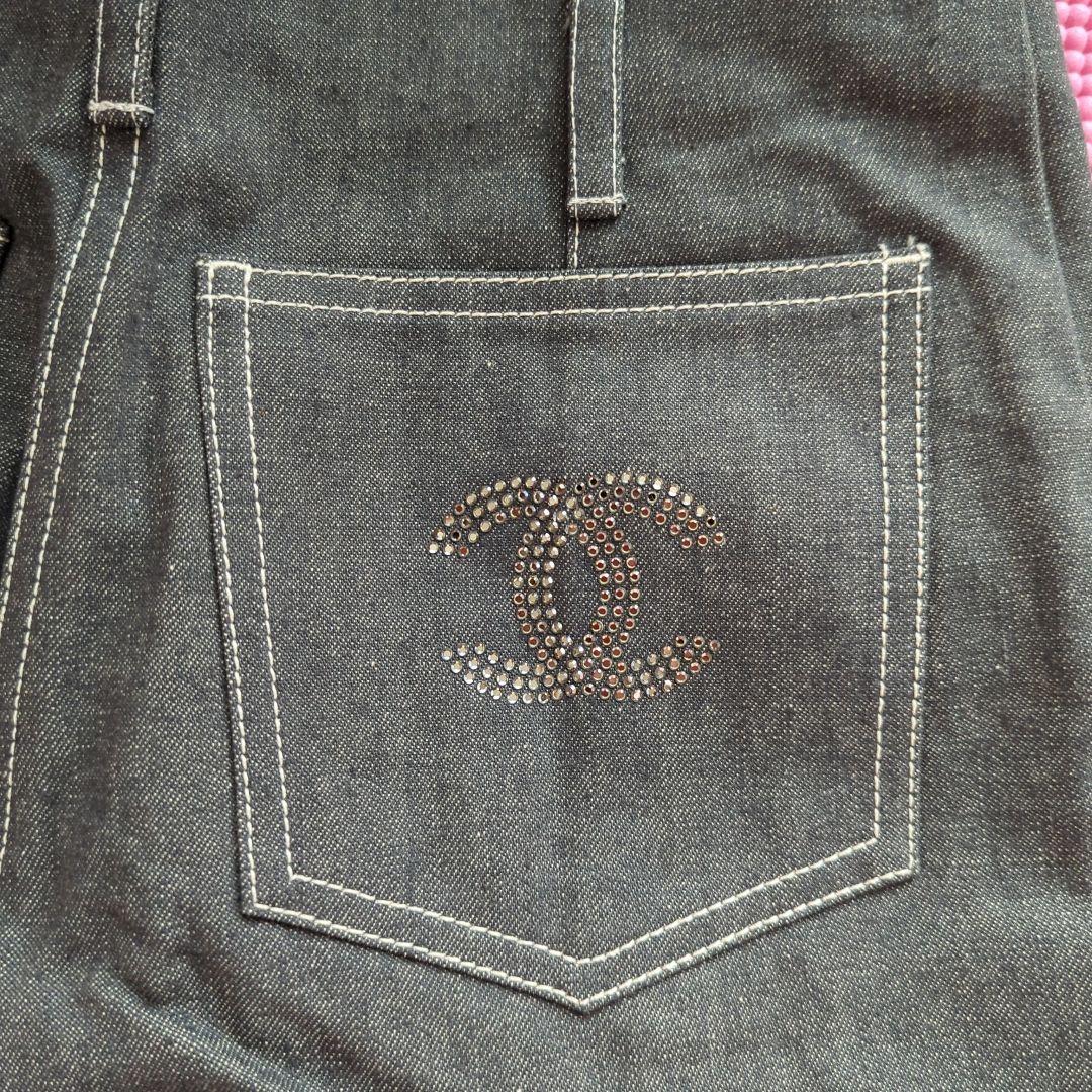 koyukiシャネルCOCOマークデニムワイドベルボトム未使用品36グレー