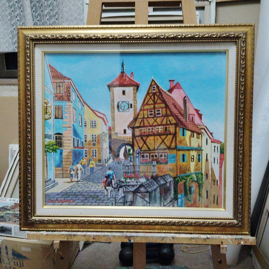 初夏、夕方のドイツ、ローテンブルク、F10号のアクリル画、佐原聖春 初夏、夕方のドイツ、ローテンブルク、F10号のアクリル画、佐原聖春