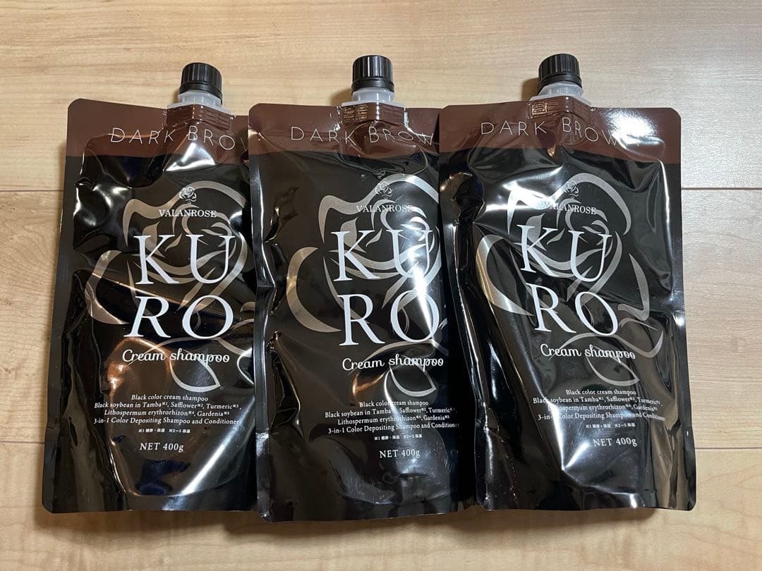 バランローズKURO Cream shampoo ダークブラウン 3個セット