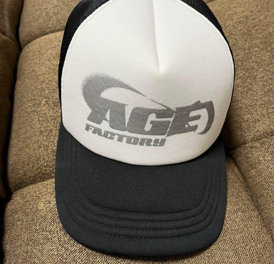 AGE FACTORY メッシュキャップ ホワイト/ブラック - メルカリ