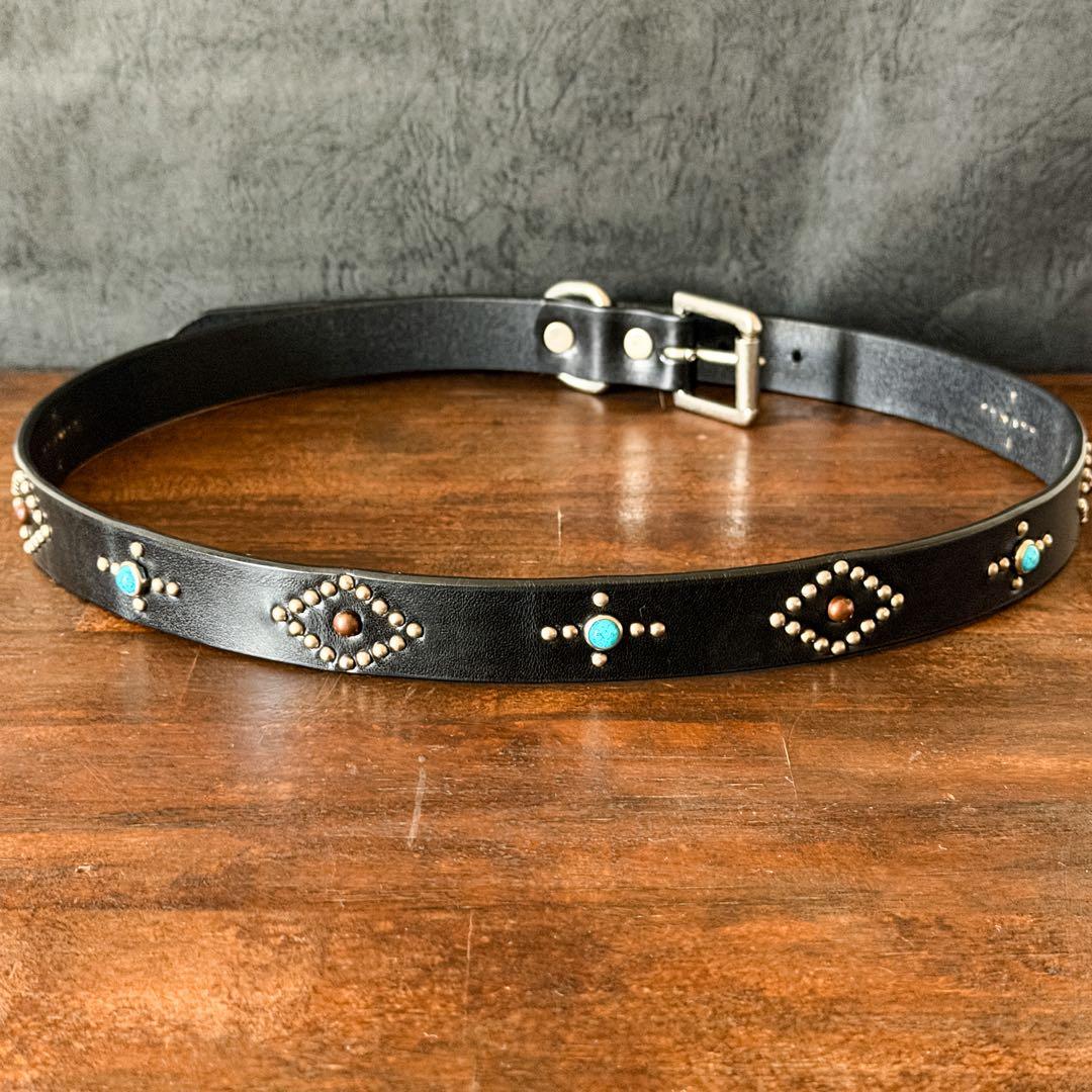 スタッズナローベルトDesert ビンテージ23mm 32inch97cm