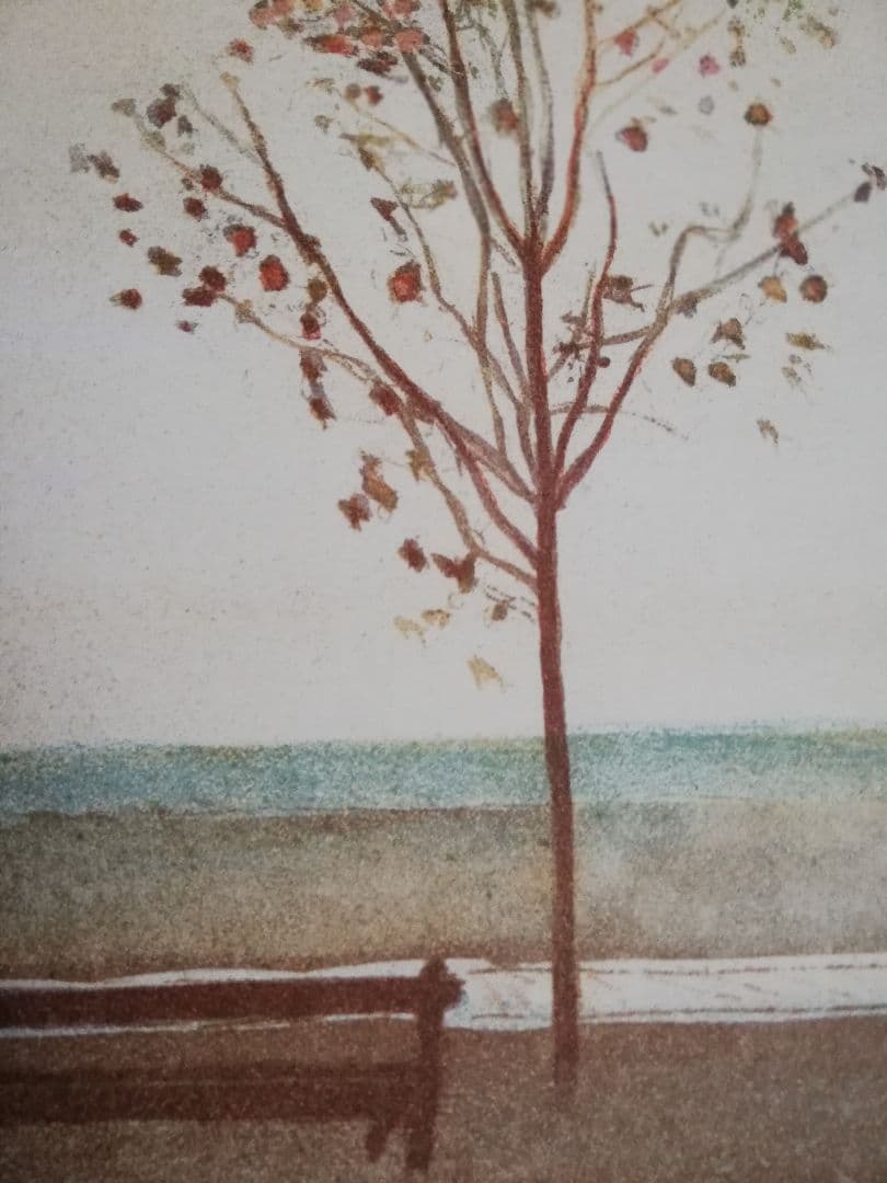 アート677 「浜辺(サンフランシスコ)」 チェコのリトグラフ(石版画