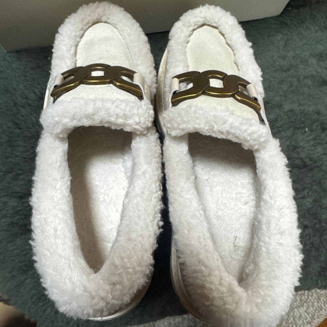 極美品ヒルズアヴェニュー ボア厚底 ローファータンクソール ストーミ