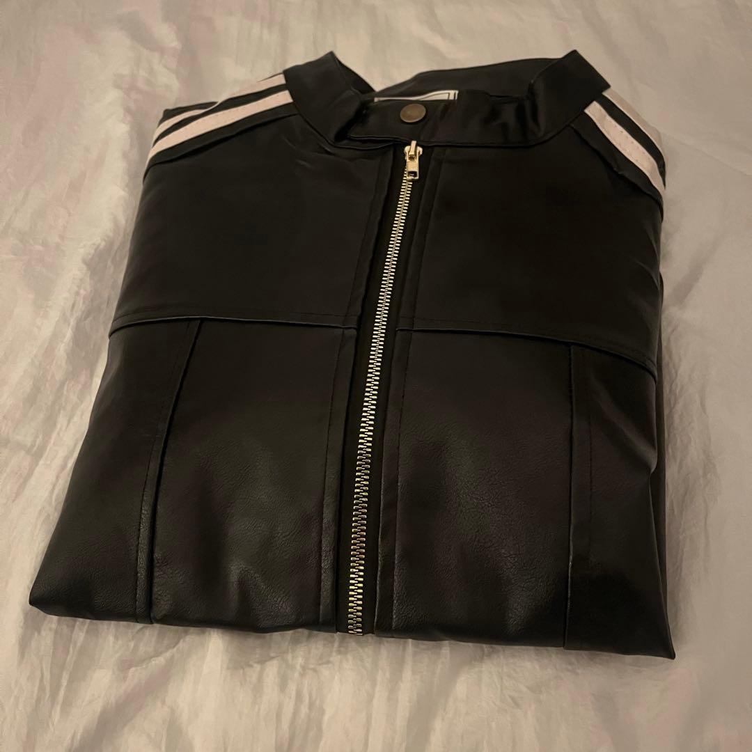 LUV CODE line leather jacket Y2K