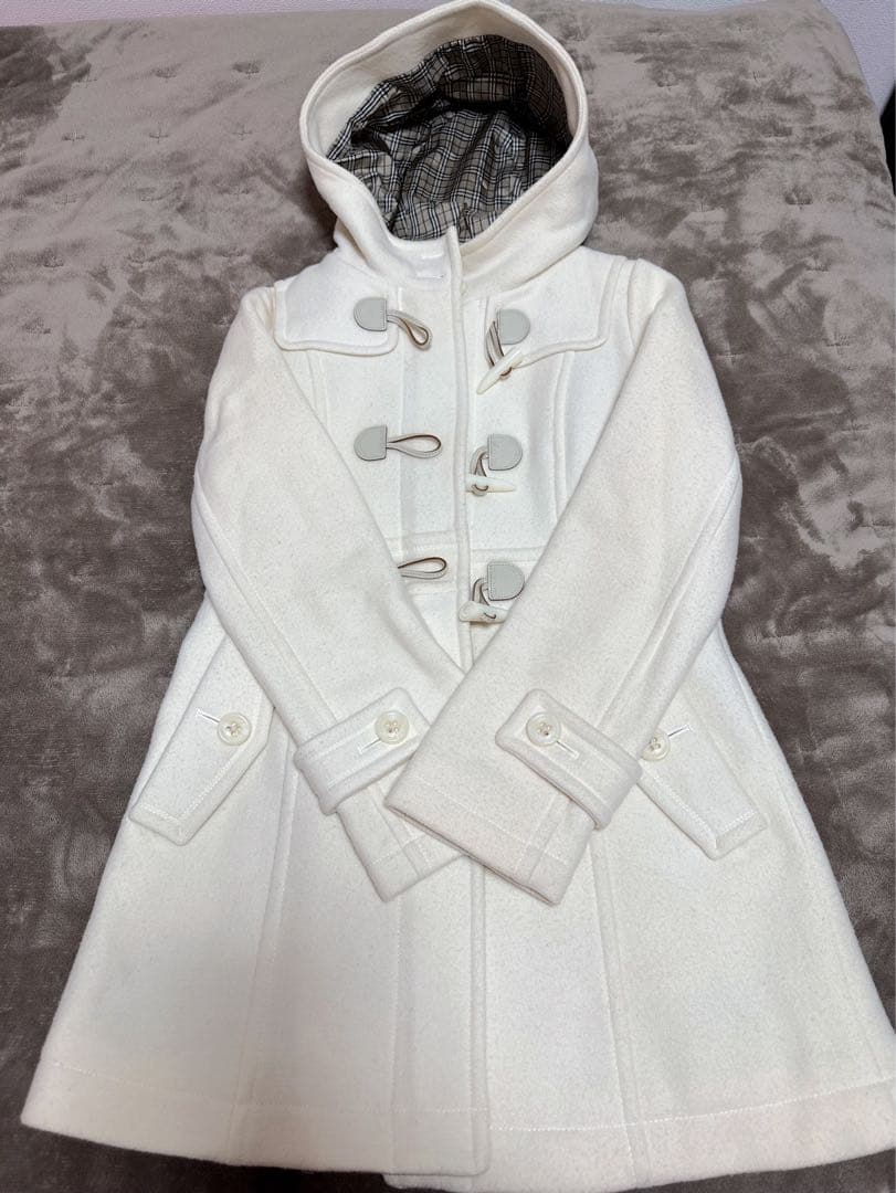 ホワイト ダッフルコート フード付き フード付きミドル丈ダッフルコート : TEANY - 通販 - Yahoo!ショッピング