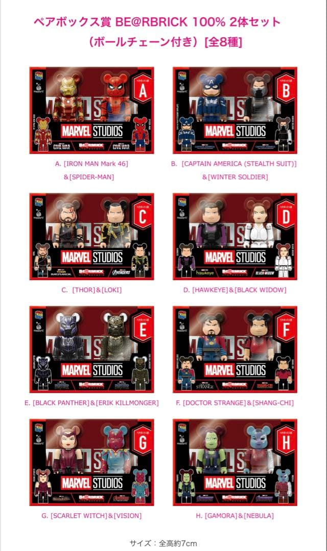 MARVEL ハッピーくじ BE@RBRICK ベアブリック全38種
