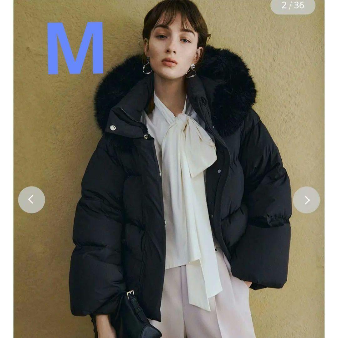 新品タグ付 フードファーショートダウンコート　黒　FRAY I.D