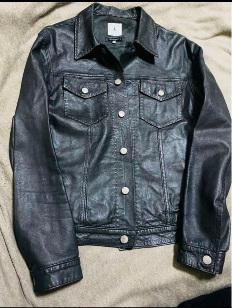 本革　レザートラッカージャケット　コーティング