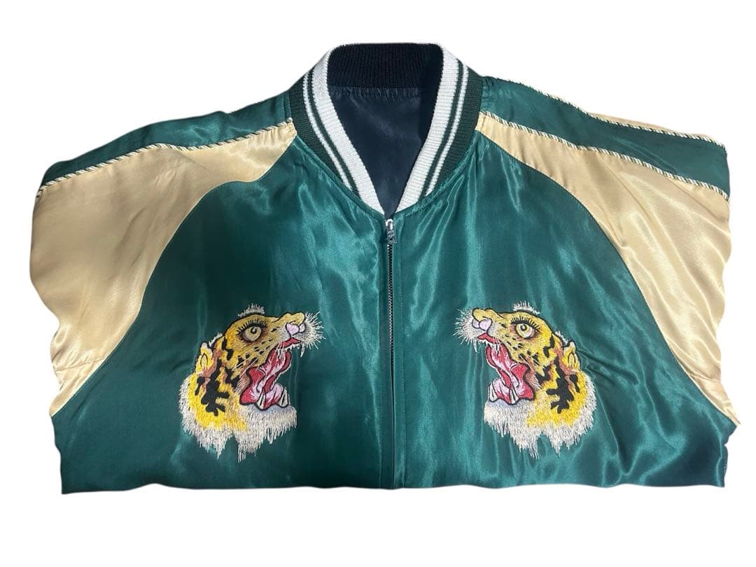 緑金スカジャン Lサイズ テーラー東洋 BEAMS 虎刺繍 - メルカリ