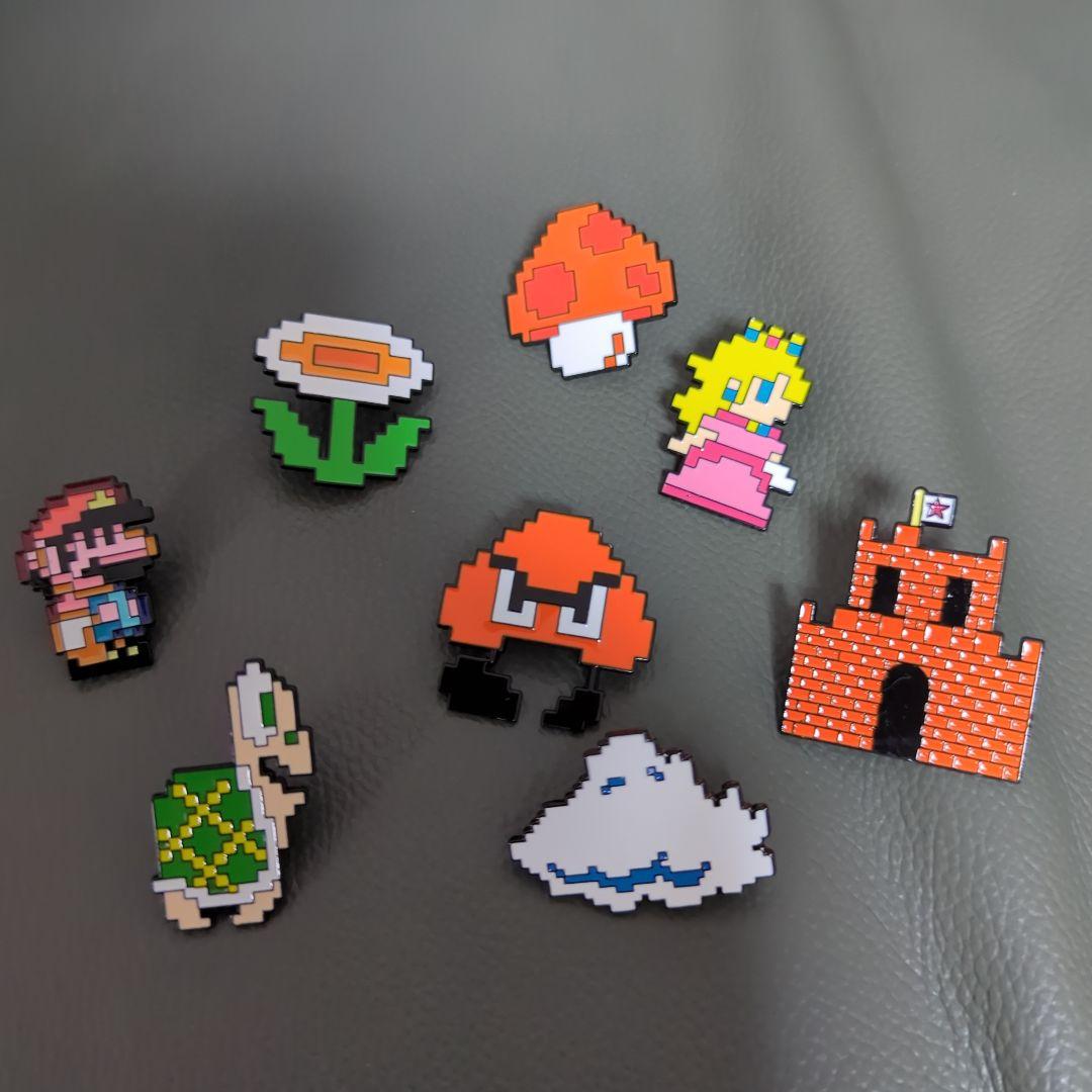 スーパーマリオブラザーズ マリオ ピーチ 8点セット ピンズ ピンバッジ