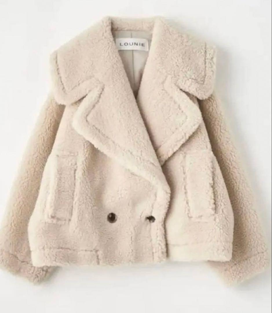 LOUNIE ベージュ ボア ショートジャケット