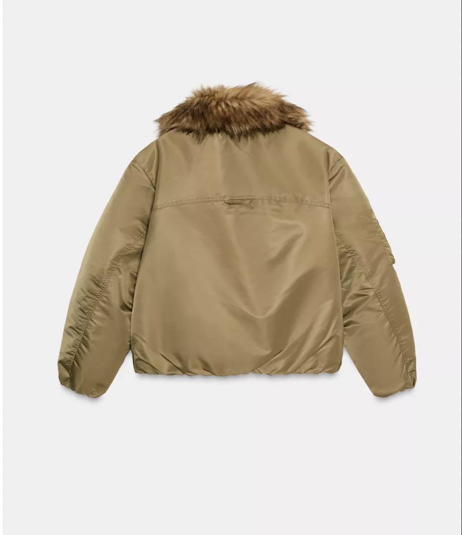 ZARA ザラ フェイクファー襟 ボンバージャケット 今期 人気 新品 M