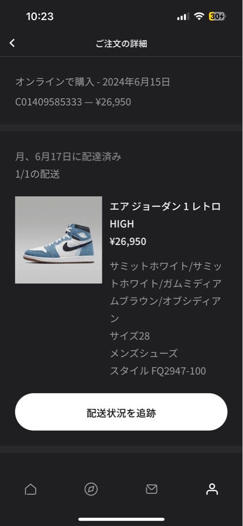 靴 Nike Air Jordan 1 Retro High 28cm