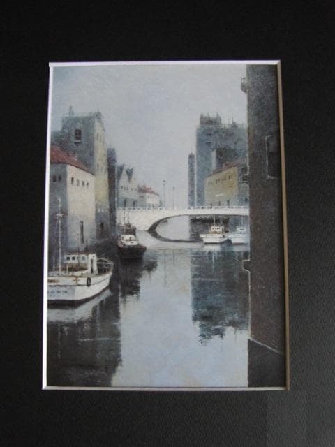 戸狩公久、【霧】、希少な大判額装用画集より、美品、日本人画家、新品額装付