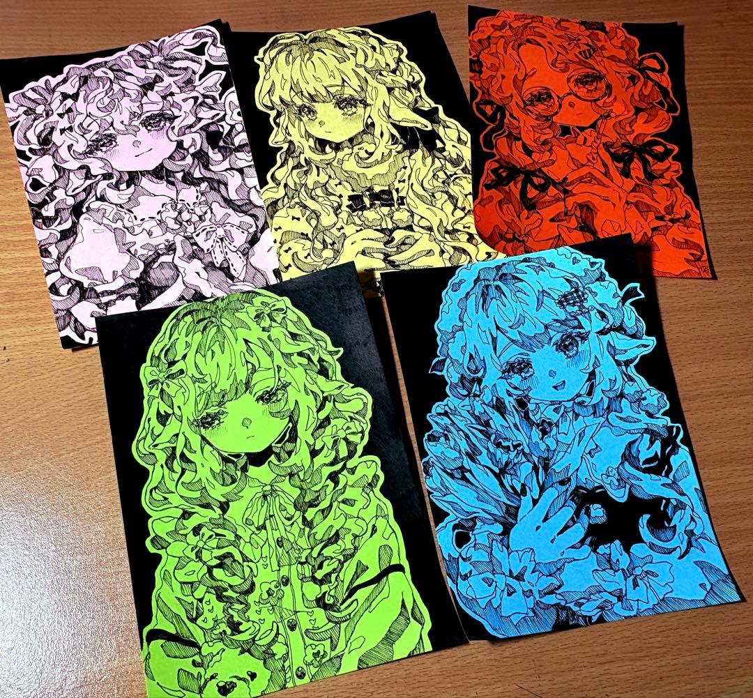 オリジナル 手描きアナログイラスト 画用紙