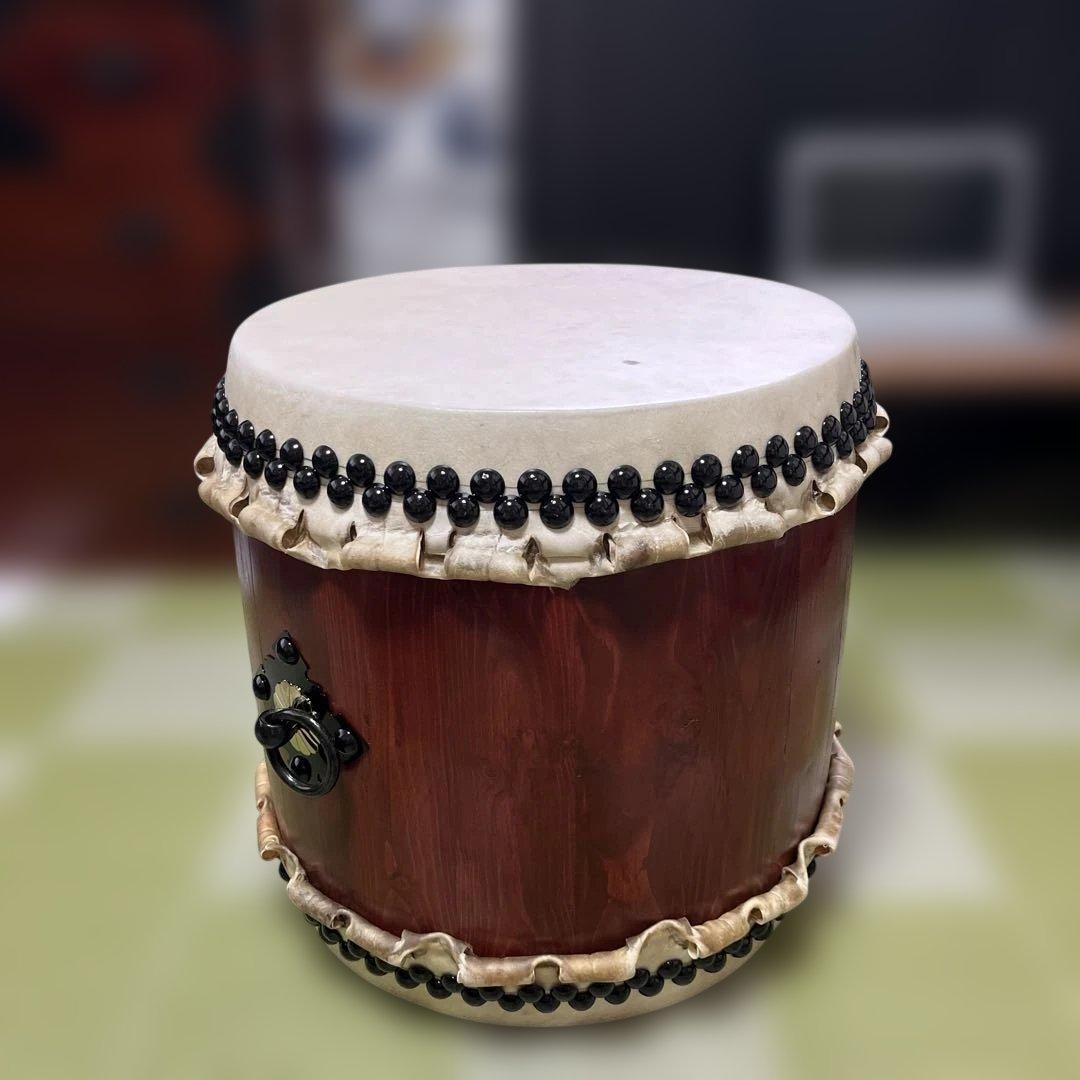 新品未使用　1尺4寸長胴太鼓　台座セット