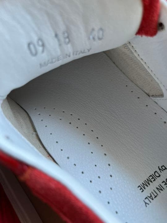 希少❣️ストーンアイランド レザー スニーカー 40 ロッソ 箱付 - メルカリ