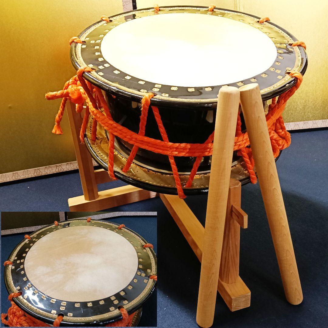 タカユウ和太鼓 台座透かし彫 組み立 和楽器 打楽径36cm 良音AJ81