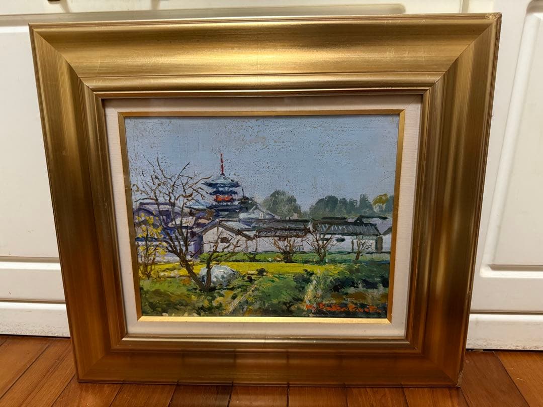 94.「奈良薬師寺」髙橋一善 油絵